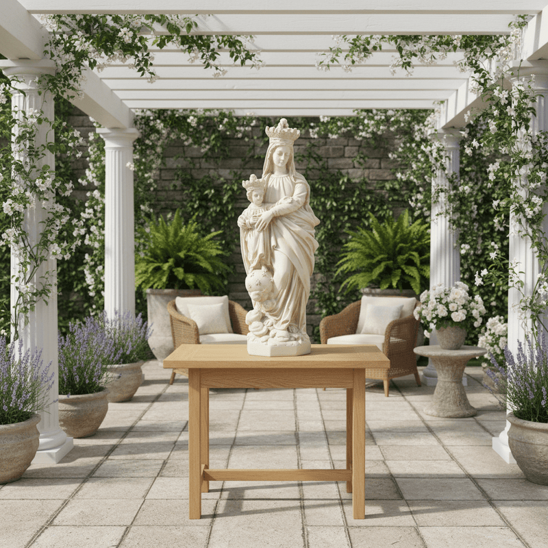 Mary and Child Jesus Religious Statue (27 - Inch) Side Angle