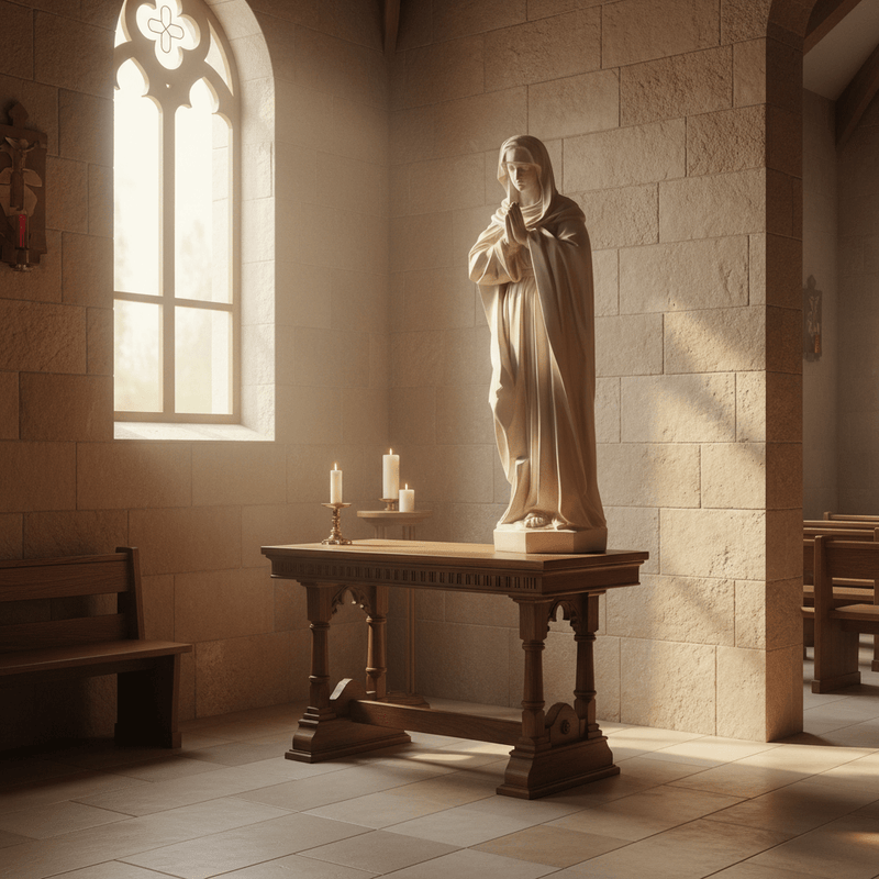 Mary at the Crucifixion Statue (41 - Inch) Side Angle