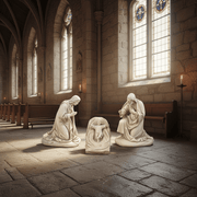Mary, Joseph, and Baby Jesus in Manger Statue (22 - Inch) Side Angle