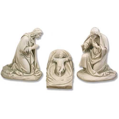 Mary, Joseph, and Baby Jesus in Manger Statue (22 - Inch) Side View