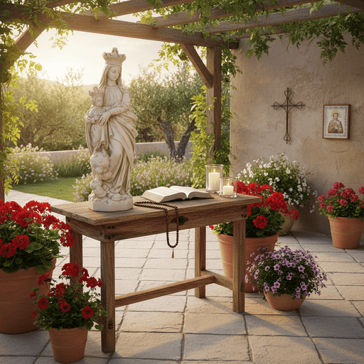 Mary with Child Jesus Statue (27 - Inch) Side Angle