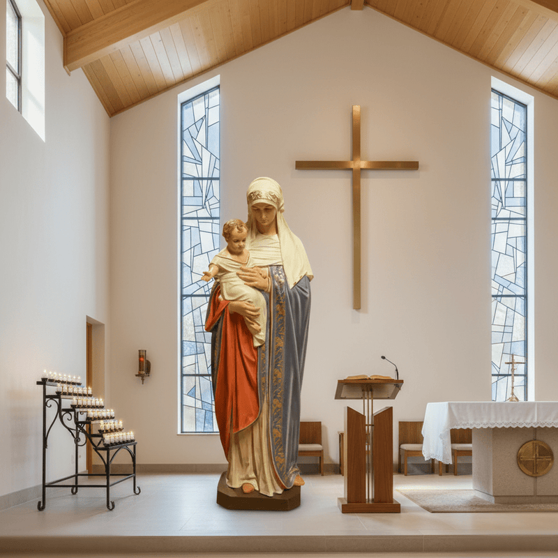Mary with Child Jesus Statue (60-Inch)