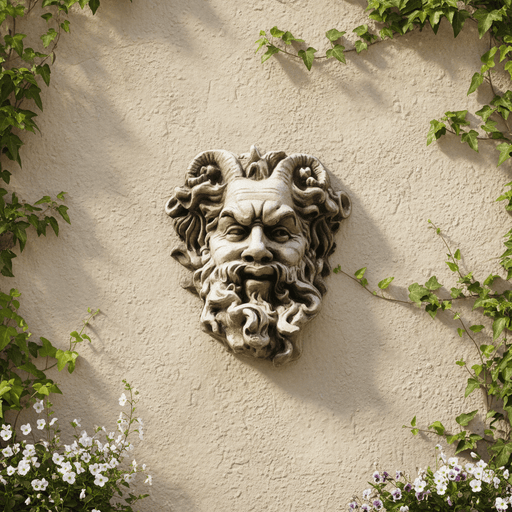 Mask Of Faunus Statue (20 - Inch) Side Angle
