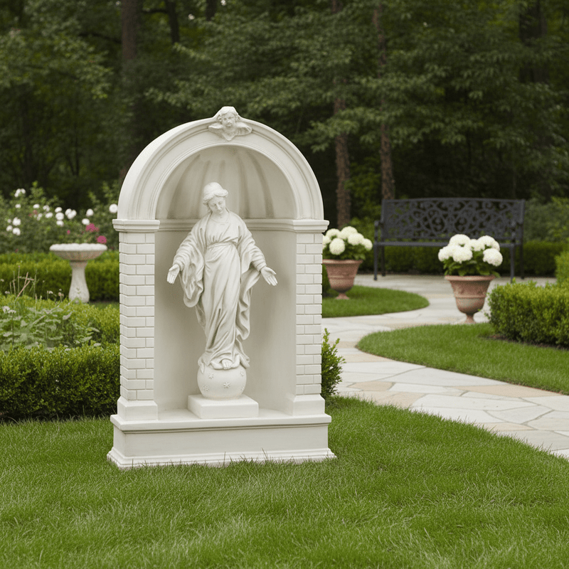 metadata_custom.architectural_style Medieval Shrine Outdoor Statue (24 - 26 Inch) (38 - Inch) Side Angle