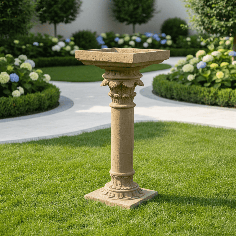 Mediterranean Column Statue (39 - Inch) Side Angle