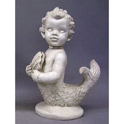 Mermaid Boy Garden Statue (17-Inch)