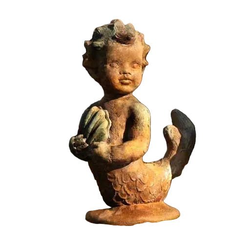Mermaid Boy Garden Statue (17 - Inch)