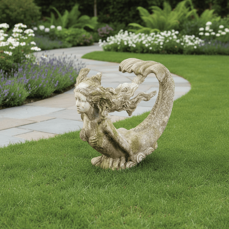 Mermaid Garden Statue (31 - Inch) Side Angle