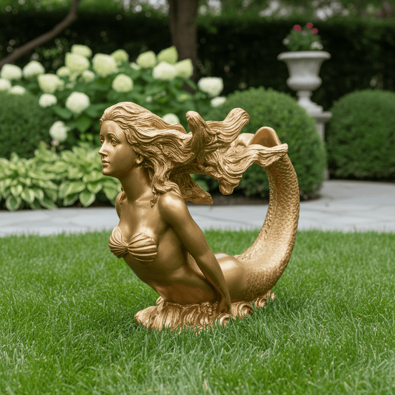 Mermaid Life Size Long Garden Statue (31-Inch)