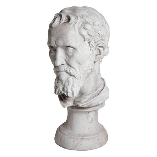 Michelangelo Bust Display Decor (18 - Inch) Side Angle