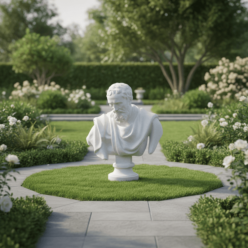 Michelangelo Bust Display Decor (32 - Inch) Side Angle