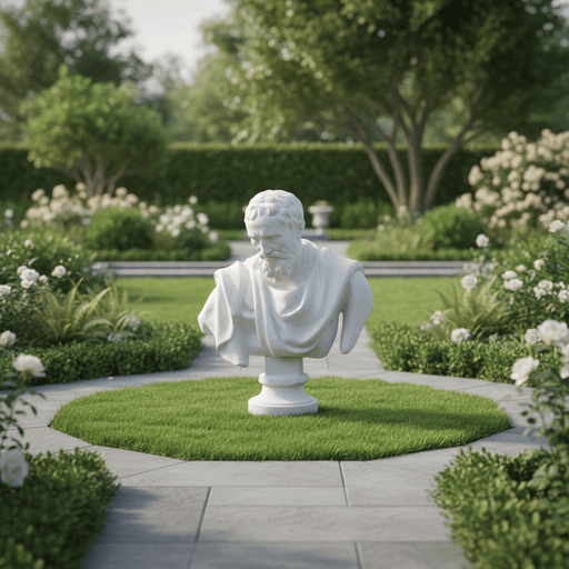 Michelangelo Bust Display Decor (32 - Inch) Side Angle