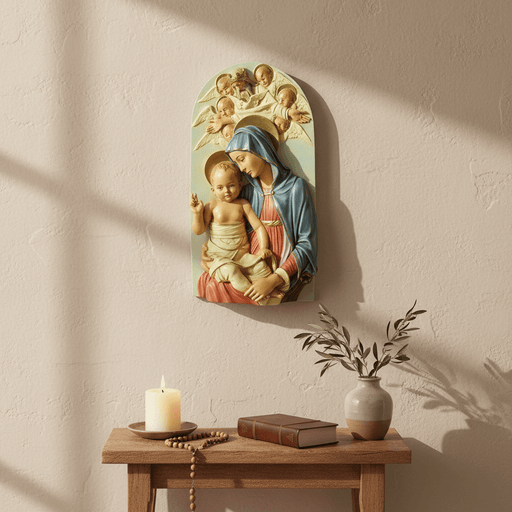 Mother and Child in Heaven Statue (38 - Inch) Side Angle