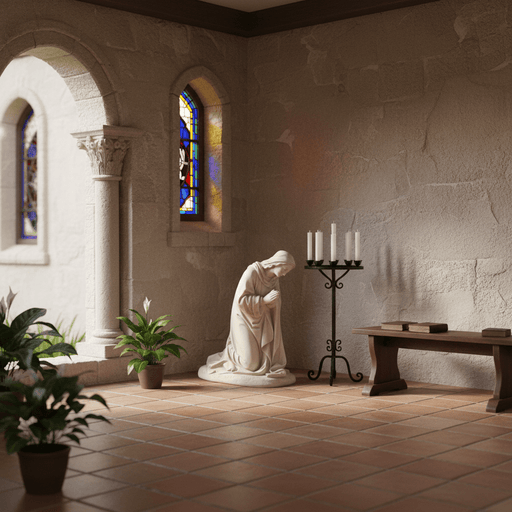 Mother Mary Religious Statue (21 - Inch) Side Angle