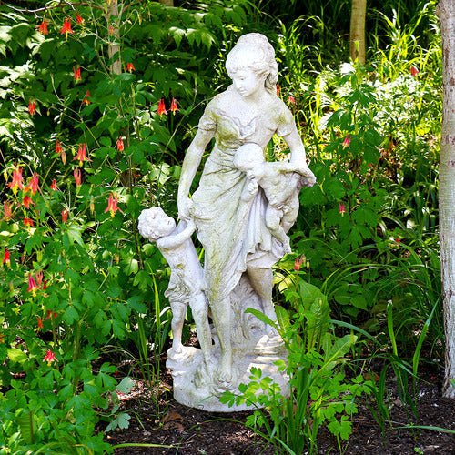 Mother With Children Statue (36 - Inch) Side Angle