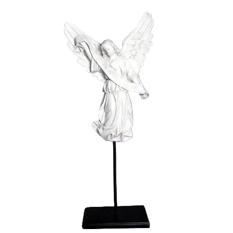 Nativity Gloria Angel with Banner on Metal Stand for Christmas Decor Outdoor Statue (18 - Inch)