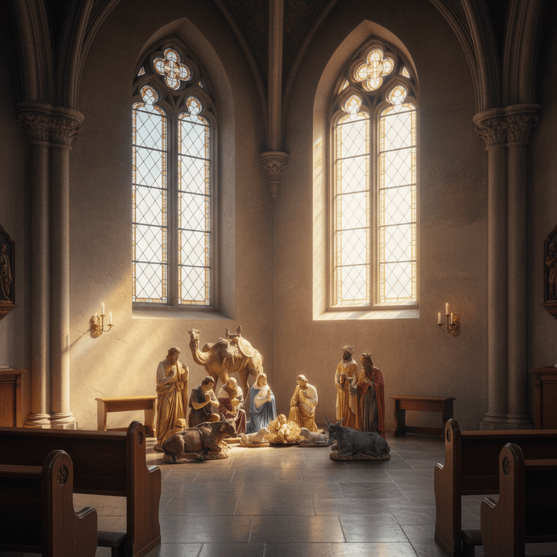 Nativity Scene Religious Statue (50 - Inch) Side Angle