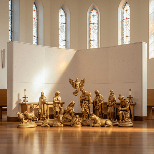 Nativity Scene Statue (14 - Inch) Side Angle