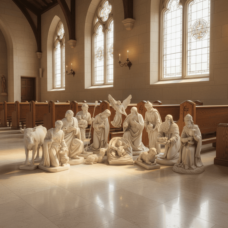 Nativity Scene Statue (24 - Inch) Side Angle
