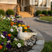 Nesting Bird Garden Statue (12 - Inch) Side Angle
