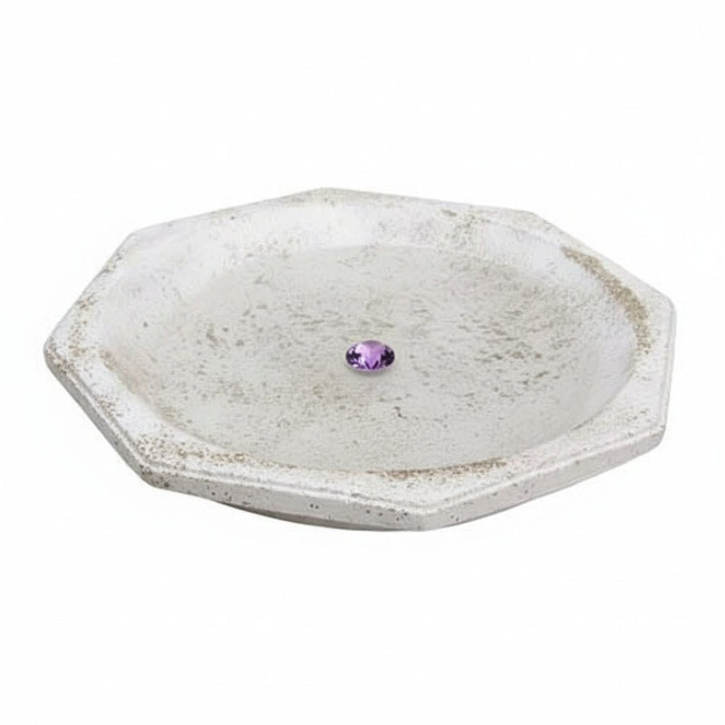 Octagonal Ground Birdbath Statue (18 - Inch)