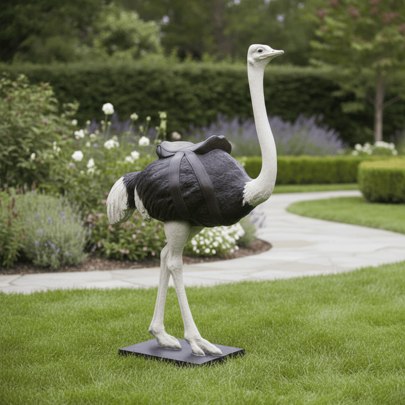 Ostrich Bird Garden Statue (78 - Inch) Side Angle