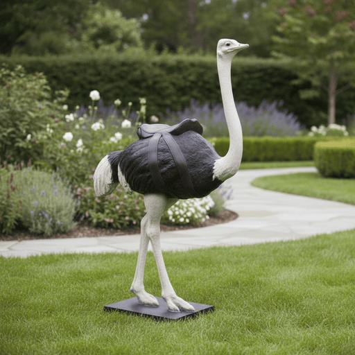 Ostrich Bird Garden Statue (78 - Inch) Side Angle
