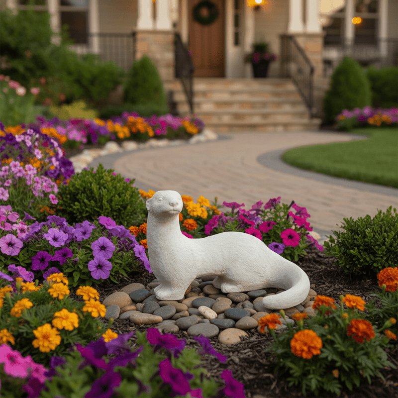 Otter Garden Statue (11 - Inch) Side Angle