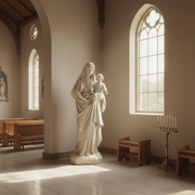 Our Lady Blessed Sacrament Mary with Jesus Statue (67 - Inch) Side Angle