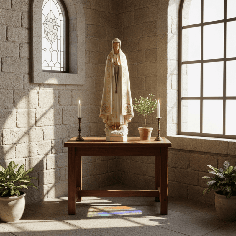 Our Lady of Fatima Statue (36 - Inch) Side Angle