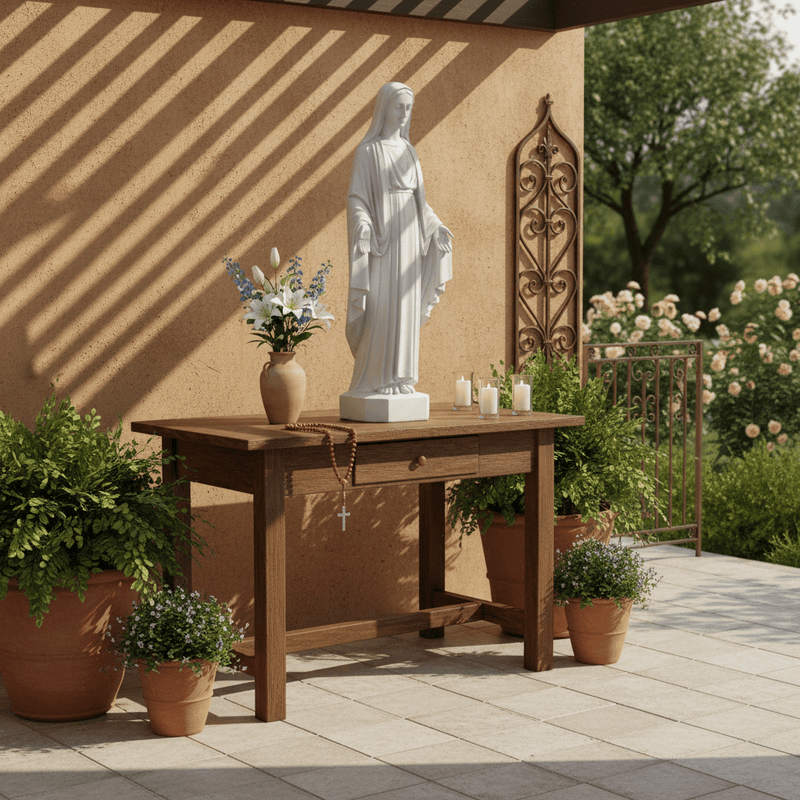 Our Lady of Grace Religious Statue (42 - Inch) Side Angle