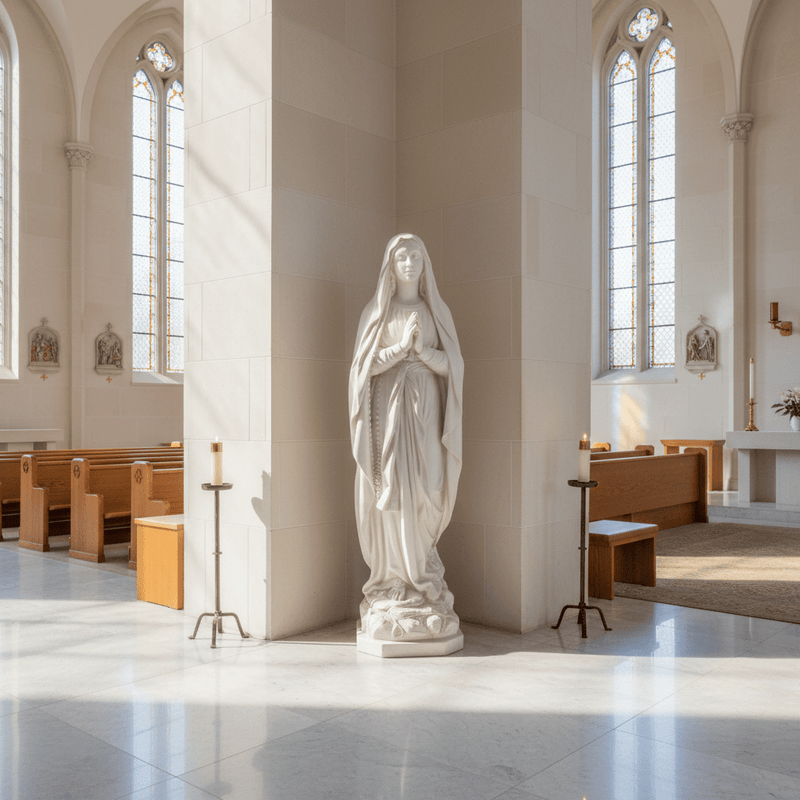 Our Lady of Lourdes Religious Statue (71 - Inch) Side Angle