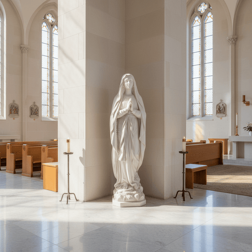 Our Lady of Lourdes Religious Statue (71 - Inch) Side Angle