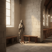 Our Lady of Lourdes Statue (36 - Inch) Side Angle