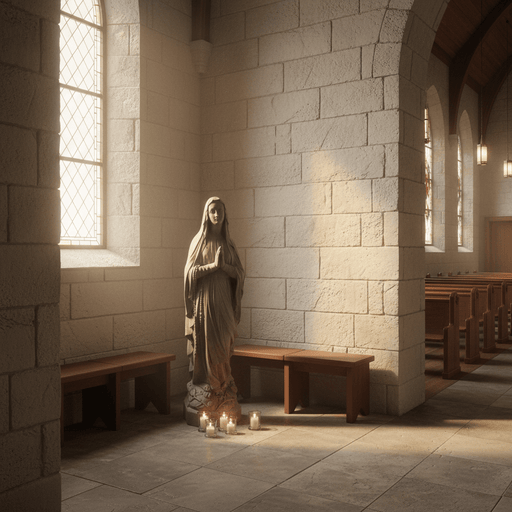 Our Lady of Lourdes Statue (36 - Inch) Side Angle