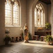 Our Lady of Lourdes Statue (71 - Inch) Side Angle