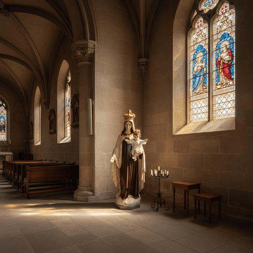 Our Lady of Mount Carmel Statue (60 - Inch) Side Angle