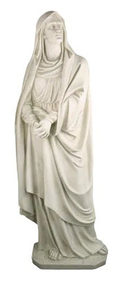 Kneeling woman statue with flowing hair and draped robes, featuring classical and Renaissance-inspired ornate detailing. Different Angle