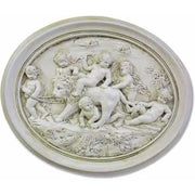 Oval Relief With Cherubs And Lion Plaque (19 - Inch)