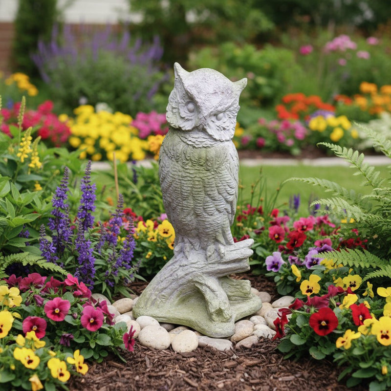 Owl Garden Statue (21 - Inch) Side Angle