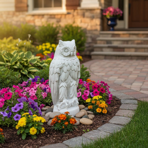 Owl Garden Statue (23 - Inch) Side Angle