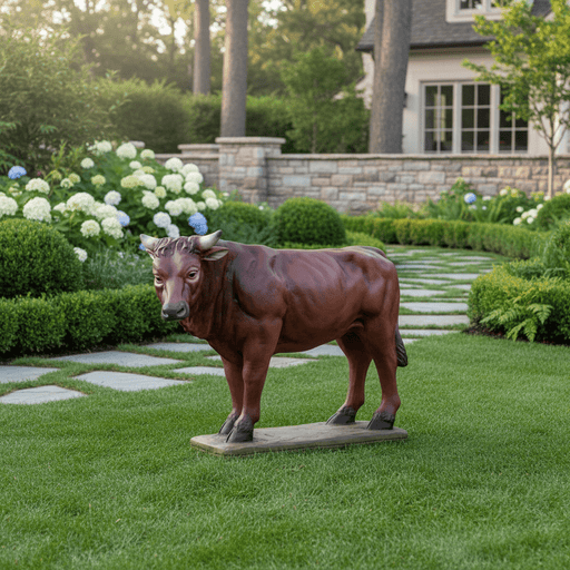Oxen Garden Statue (15.5 - Inch) Side Angle