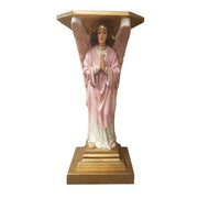 Pair Of Classical Angel Pedestals Outdoor Statue (38 - Inch) Side View