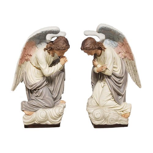 Pair Of Kneeling Angels Outdoor Statue (56 - Inch) Other Angle