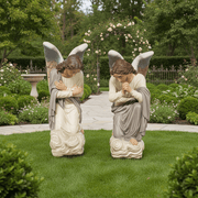 Pair Of Kneeling Angels Outdoor Statue (56 - Inch)