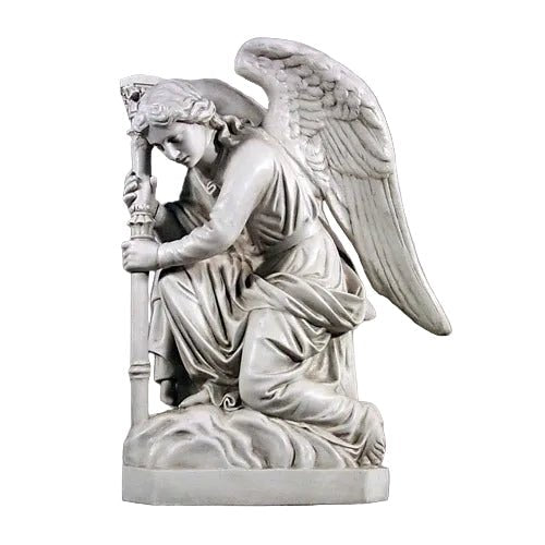 Pair Of Kneeling Angels With Candlestick Garden Statue (35-Inch)
