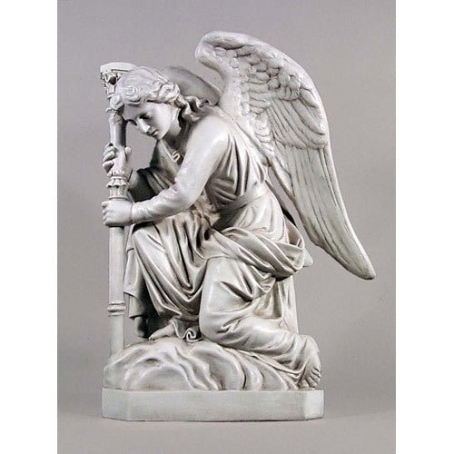 Pair Of Kneeling Angels With Candlestick Garden Statue (35-Inch)