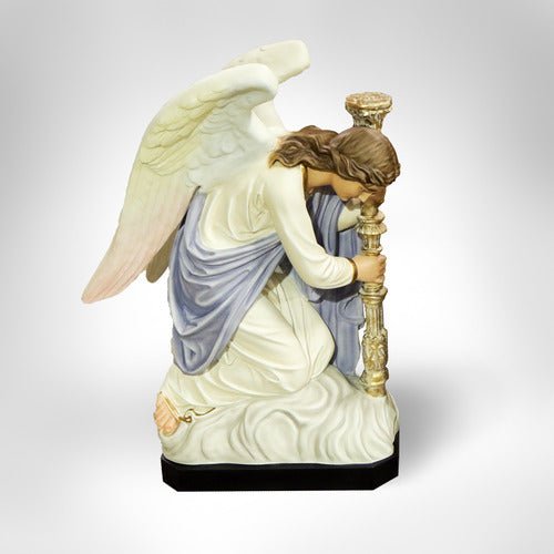 Pair Of Kneeling Angels With Candlestick Garden Statue (35-Inch)