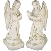 Pair of Kneeling Memorial Angels Outdoor Statue (39-Inch)