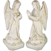 Pair of Kneeling Memorial Angels Outdoor Statue (39-Inch)